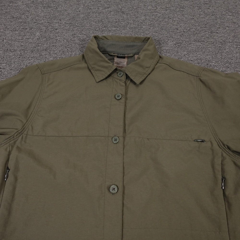 REI Shirt Womens Large Green Vented Lightweight UPF 30 Hiking Camping - Picture 2 of 10